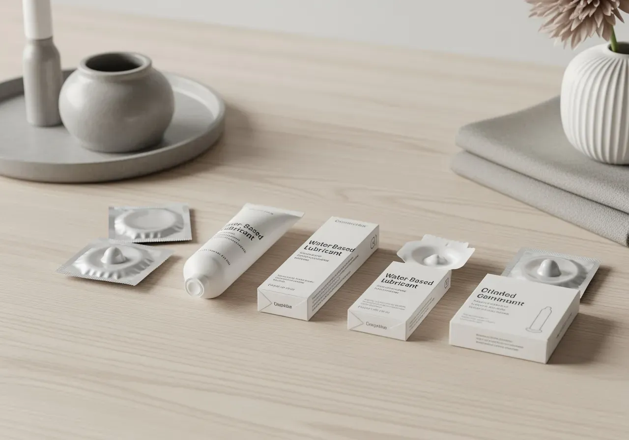 Vattenbaserat glidmedel och kondomer