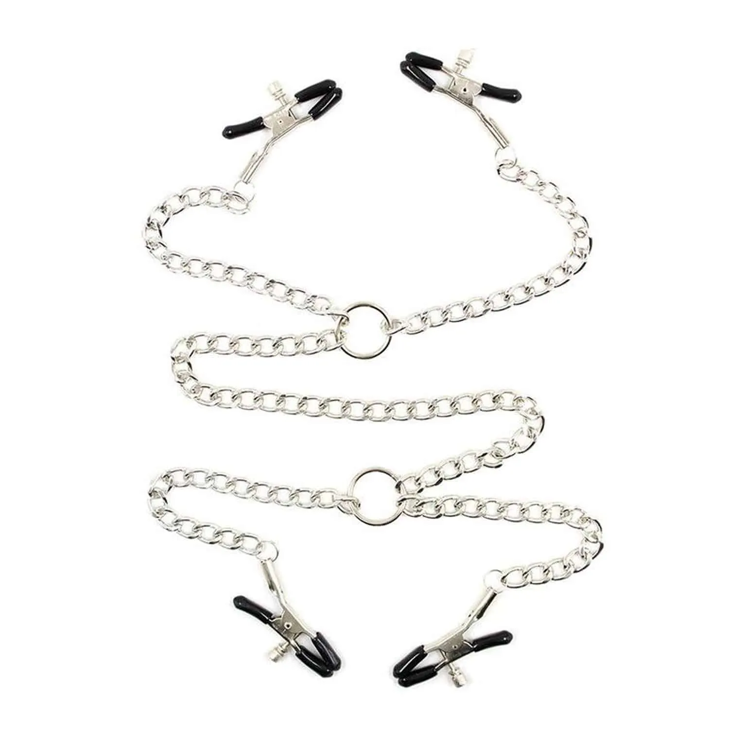4 st nippel klämmor med kedjor