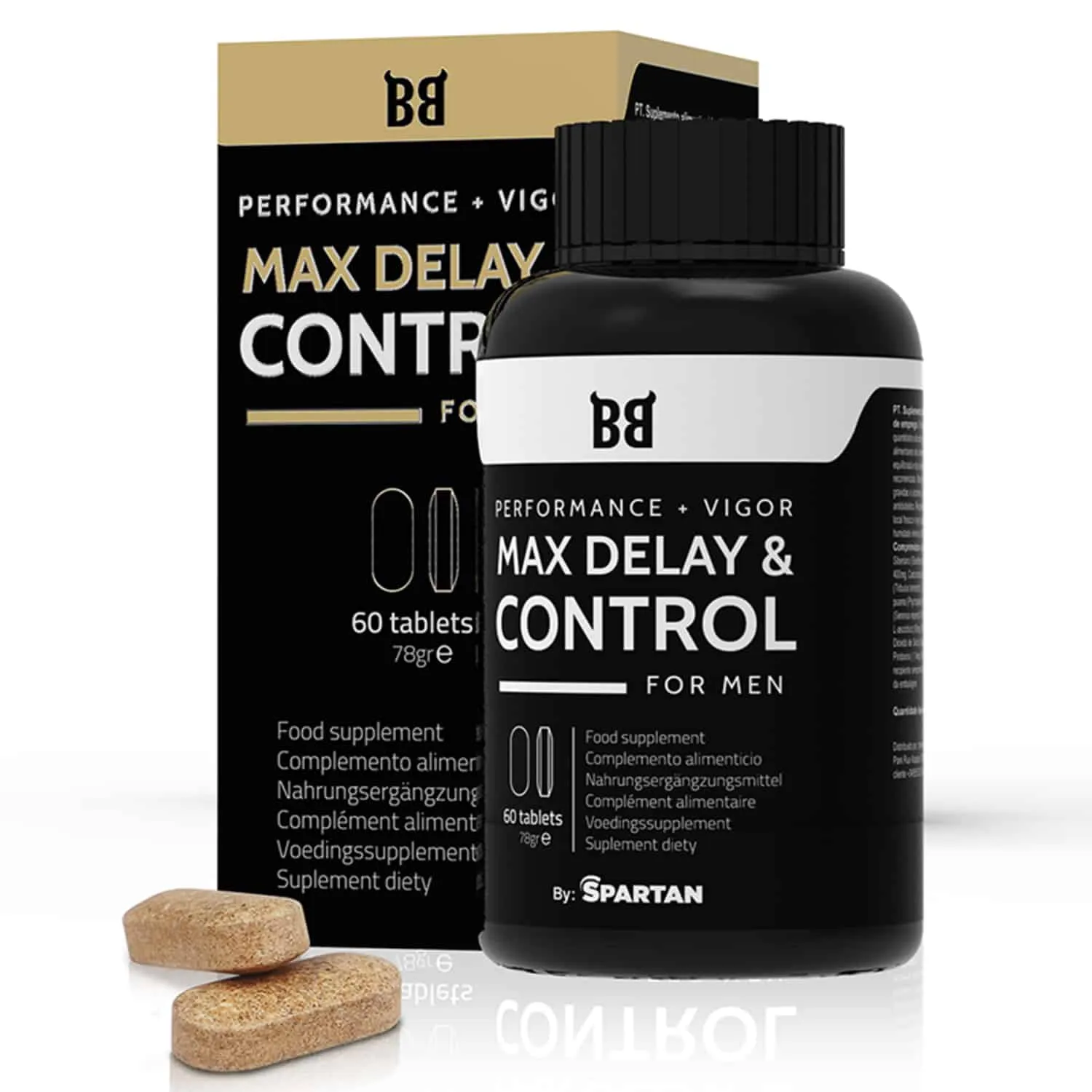 Max Delay & Control - Maximal Prestanda - Kosttillskott för män - 60 Tabletter