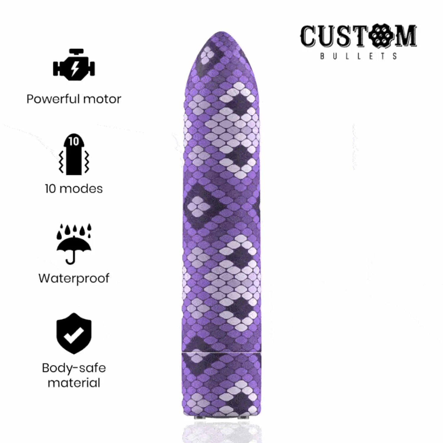 Snake Purple Magnetic Bullet - Vibrator med 10 Intensiteter & Uppladdningsbar