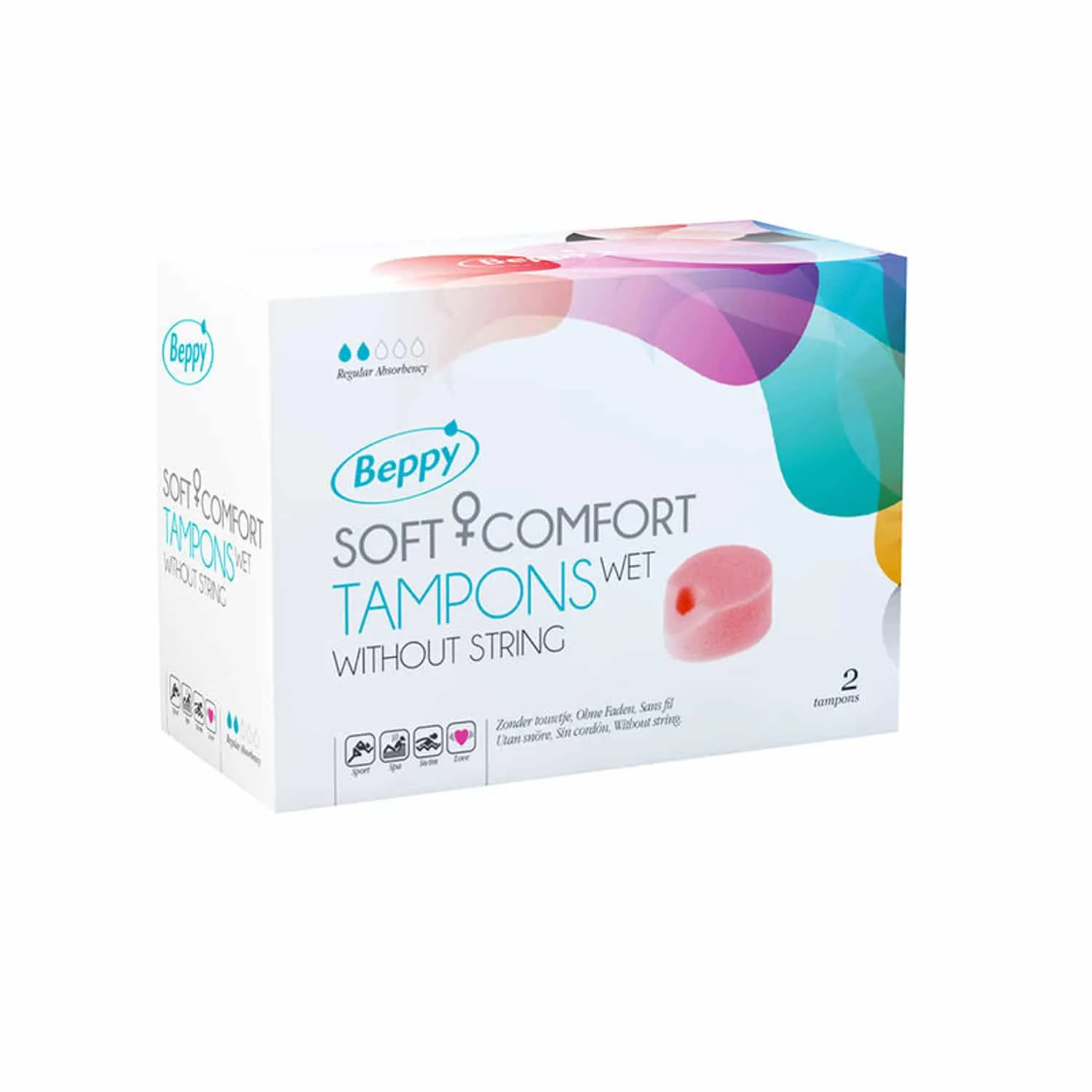 Soft Comfort Wet Tamponger utan tråd 2-pack